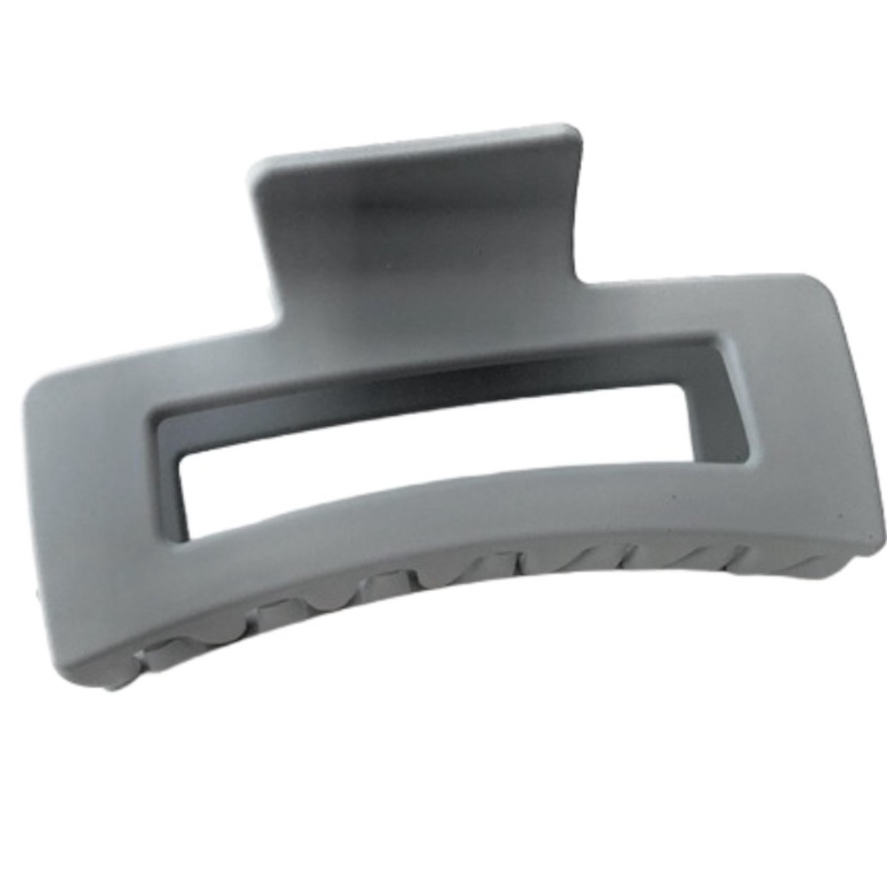 $12 (2 for $20) Large Solid Matte Grey Hair Claw Clip Rectangular Crab Clip